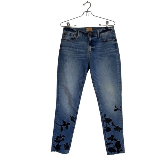 Driftwood Midnight Dream Jackie Floral Embroidered Classic Fit Jeans - Sz 29 - Picture 1 of 7